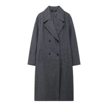 Load image into Gallery viewer, Winter Coat For Women 2024 Solid Lapel Double Breasted Long Cardigan Top Female Pokcet Streetwear Woman New In OuterCoat
