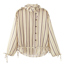 Load image into Gallery viewer, Women's Shirts Autumn 2026 New Fashion Stripes Slim Unique Youth Street Autumn Blouses Chic Elegant Travel Comfortable Blouse
