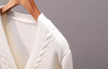 Load image into Gallery viewer, Red Knit Button Cardigan Sweater
