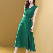 Load image into Gallery viewer, Elegant Sleeveless V-Neck Midi Dress
