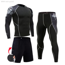 Load image into Gallery viewer, Men's Compression Sportswear Suits Gym Tights Training Clothes Workout Jogging Sports Set Running Rashguard Tracksuit For Men
