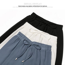 Load image into Gallery viewer, Women Pants Culottes Elastic Wide Leg Irregular Hem Double Layers Korean Trousers Summer Casual Loose Pleated Pants
