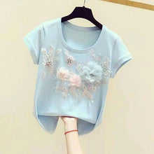 Load image into Gallery viewer, Summer Women T shirts Short Sleeve Basic Shirts Korean Style WOmen Tops Tees
