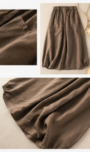 Load image into Gallery viewer, Women's Skirt Cotton Linen Casual Straight Skirts Woman Fashion 2026 Summer Loose Solid Color Button Long Skirts for Women
