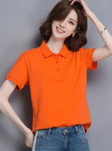 Load image into Gallery viewer, Minimal Button Polo Tee Women
