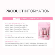 Load image into Gallery viewer, Sakura Skin Care Set facial Cleanser,Serum,Toner,Sunscreen,facial cream Beauty skin care For Women Gifts Routine Travel Kit
