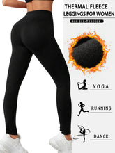 Load image into Gallery viewer, Women's thermal fleece lined leggings. Super soft Low Rise design perfect for yoga, running and Winter activities
