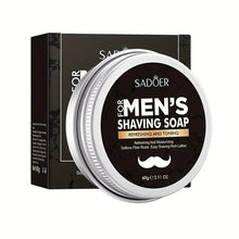 Load image into Gallery viewer, Men's Shaving Soap, Containing Mint Extract and Olive Fruit Oil. The Foam Is Thick and Fine, Making It Easy to Soften the Base of the Beard, Reducing Resistance during Shaving, and Making the Shave Smoother and Sharper.
