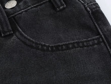 Load image into Gallery viewer, Slanted Placket Retro Wide Jeans
