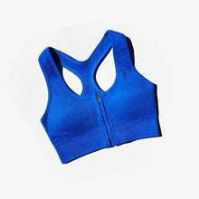 Load image into Gallery viewer, Sports Bra Crop Top Zipper Fitness Women Sportswear Sport Top Bras For Fitness Gym Female Running Push Up Yoga Workout Bra
