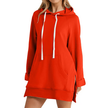 Load image into Gallery viewer, Hooded Slit Hem Hoodie Dress
