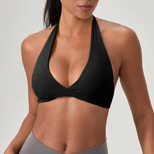 Load image into Gallery viewer, Strappy Bra for Women Open Back Halter Sports Bra Light Support Gym Crop Top Seamless Workout Yoga Top Bra Padded Bras
