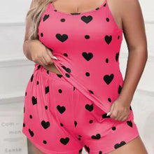 Load image into Gallery viewer, Plus Heart Print Pajama Set
