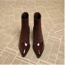 Load image into Gallery viewer, Pointed Mid Calf Chelsea Heels
