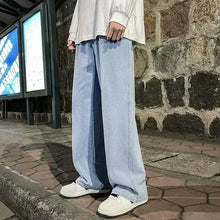 Load image into Gallery viewer, Men's Jeans Korean Version Student Casual Pants High Street Straight Loose Wide Leg Jeans Black Grey Blue Baggy Jeans
