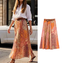 Load image into Gallery viewer, Summer Skirts Women's 2026 New Fashion Print Unique Women's High Waist Skirts Chic Youth Summer Travel Holiday Street Skirts
