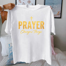 Load image into Gallery viewer, Prayer Changes Things Graphic Cotton T-Shirt
