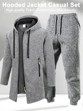 Load image into Gallery viewer, Men's Winter Casual Tracksuit Warm Zip-up Hoodie Jacket Sweatpants Set Daily Sports Jogging Suit Regular Fit Outdoor Sport Suit
