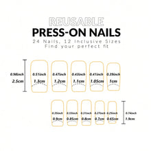 Load image into Gallery viewer, 24PCS Short False Nails With Rose Leaf Design Pressed On The Nails, Glossy Glue, Black Full Coverage Acrylic False Nails

