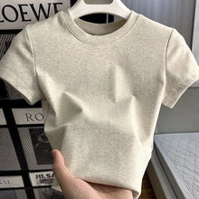 Load image into Gallery viewer, Women's Solid Short Sleeve T-Shirt Spring Summer Casual Soft Slim Fit Basic Top Tees All-Match Fashion T-Shirts for Women
