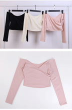 Load image into Gallery viewer, C-B Women's Yoga Set: Long-sleeved V-neck T-shirt &amp; High-waisted Cuffed Shorts &amp; Leggings, Suitable for Gym Workouts.
