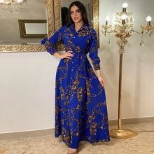 Load image into Gallery viewer, Women's Fashion  New Sexy Elegant Dress Temperament Digital Printing Long Shirt Dress Ladies Elegant Commuter Casual Dress
