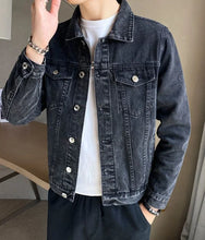 Load image into Gallery viewer, Black Y2K Denim Jacket
