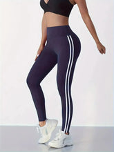 Load image into Gallery viewer, Women's High-waist Slimming Leggings Side Stripe Pattern Breathable Yoga Pants Sportswear Athletic Apparel
