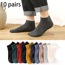Load image into Gallery viewer, 5/10 pairs Cotton Men Socks Pack Breathable Sock Set High Quality Short Socks Black Ankle Short Gift For Man Size 39-44 Sox sock
