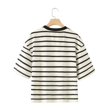 Load image into Gallery viewer, Striped Cotton Summer Tee Women
