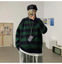 Load image into Gallery viewer, Striped Knitted Sweater Men Women Vintage Tate Langdon Loose Sweaters Harajuku Green Warm Autumn Jumper Pullover Unisex Casual
