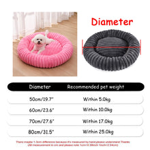 Load image into Gallery viewer, 40-90cm 6 Sizes Round Pet Bed for Large Dog Bed Super Soft Cat Bed Plush Dog House for Medium Dog House Winter Warm Sleeping
