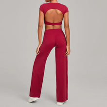 Load image into Gallery viewer, 2PCS Yoga Set Women Yoga Pant Workout Tracksuit Sportswear Gym High Waist Straight Leg Bottoms Fitness Bta Sports Suit XP01
