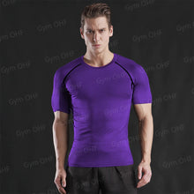Load image into Gallery viewer, Gym Fitness T Shirt Men's Short Sleeve Summer Boxing Jersey Legging Men Rashguard Compression Pants Quick Dry Tight T-Shirts Men
