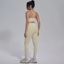 Load image into Gallery viewer, New Yoga Set for Woman Summer Gym Sports Running Bra Top Breathable Peach Buttocks Women Leggings Solid Color Yoga Set
