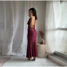 Load image into Gallery viewer, Vintage Deep V Sleeveless Evening Dress
