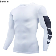 Load image into Gallery viewer, Gym Sports T-shirts for Men Long Sleeve Tights Boxing Sportswear Breathable Quick Dry Fitness Tops Male Outdoor Training Clothes
