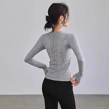 Load image into Gallery viewer, Yoga Clothes for Women, Sports Tops, Round Neck, Seamless, Slim, Running Shirt Fitness Workout Long Sleeves Gym T Shirt, Winter
