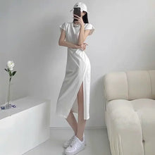 Load image into Gallery viewer, Chic Minimalist White Midi Dress

