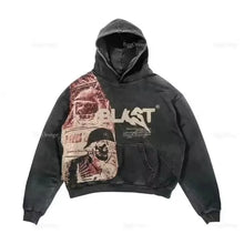 Load image into Gallery viewer, Y2k Zipper Hoodie Letter Pattern Gothic Punk Sportswear Brown Hoodie Sportswear Hoodie Long Sleeve Super Large Hoodie Jacket
