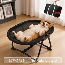 Load image into Gallery viewer, Foldable Elevated Pet Bed Breathable Linen Mesh Raised Cat Dog Sleeping Indoor Small Puppy Kitten Rest Sofa with Storage Bag
