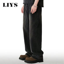 Load image into Gallery viewer, Four Season Men's Jeans Korean Version Student Casual Pants High Street Straight Loose Wide Leg Jeans Black Grey Blue Baggy Jean
