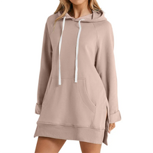 Load image into Gallery viewer, Hooded Slit Hem Hoodie Dress
