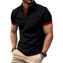 Load image into Gallery viewer, Men's Polo Shirt Short Sleeve Casual Slim Fit Color Blocking T-shirts England Style Streetwear Polos for Men's Fashion
