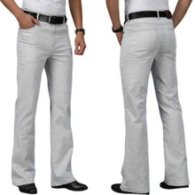 Load image into Gallery viewer, Men's Beige Loose Jeans Fashion Denim Pants For Men Casual Wide Leg Trousers Flared Jeans

