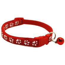 Load image into Gallery viewer, Pet Collar With Bell Cartoon Footprint Colorful Dog Puppy Cat Accessories Kitten Collar Adjustable Safety Bell Ring Necklace Pet
