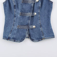 Load image into Gallery viewer, Women's Tops 2026 Summer New Fashion Retro Denim Blouse Women's Chic Summer Travel Joker Youth Blouse Vest

