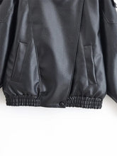 Load image into Gallery viewer, Black Faux Leather Moto Jacket
