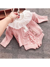 Load image into Gallery viewer, Striped Knit Baby Girl Romper
