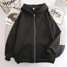 Load image into Gallery viewer, High Street Hoodie Men Solid Color Zip Up Long Sleeve Loose Jacket Coats Casual Hooded Sweatshirt Y2K Fashion Outdoor Clothes
